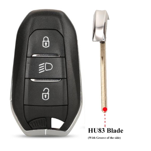 Remote Card Key Shell For Peugeot 208 308 508 3008 Citroen C4 DS4 DS5 Light Button HU83 Blade