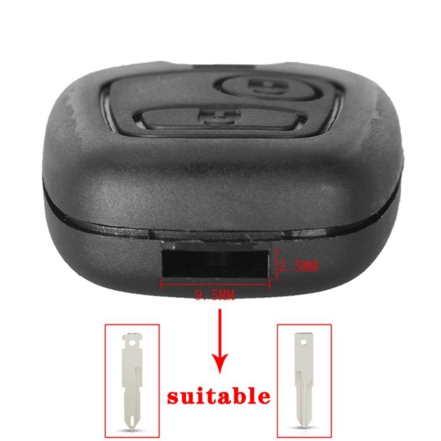 2BTN Remote Key Shell NO BLADE For Citroen Peugeot