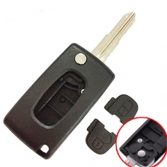 New Flip Key Shell For peugeot 4007 ET 4008 Citroen C-Crosser C4 Aircross 2 Button Flip  MIT-11R Blade CE1731