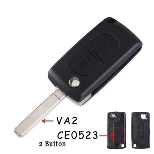 2BTN Flip Key Shell For Citroen And Peugeot VA2 Blade(0523)