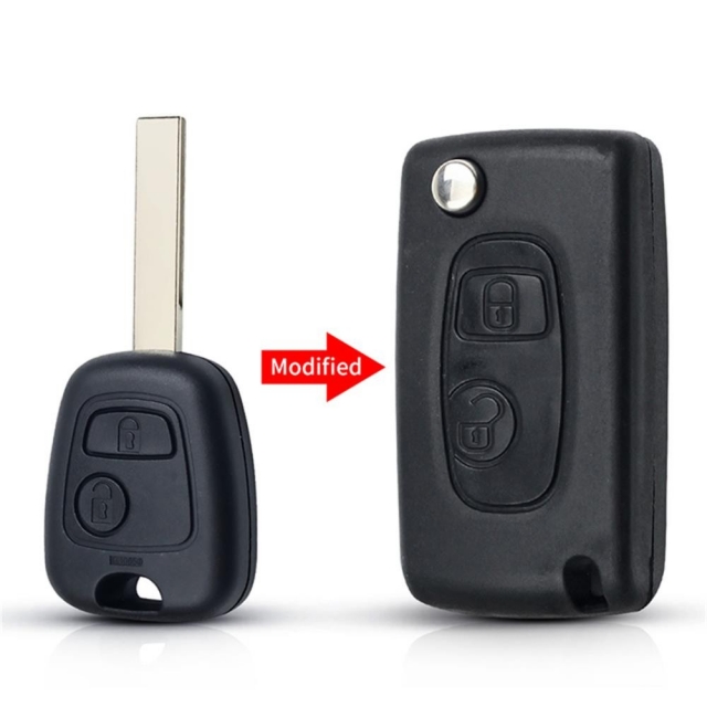 Remodeling   key shell 2BTN Key Shell For Peugeot Citron （Hu83)