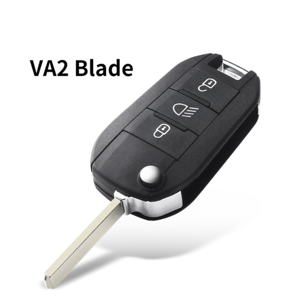Big Flip Key Shell For Citroen And Peugeot Va2 Blade With Light Button