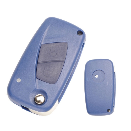 2 Button Flip  Key Shell For Fiat Blue Colour