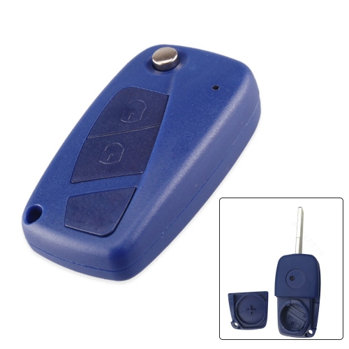 2 Buttons Flip  Key Shell For Fiat Blue Colour With Back Battery Position