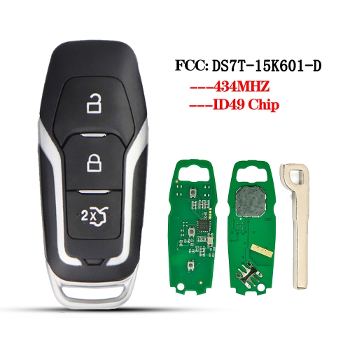 Smart Card Remote Car Key 3 Buttons 433Mhz HITAG PRO Chip For Ford Mondeo Edge S-Max Galaxy 2014-2018, DS7T-15K601-D