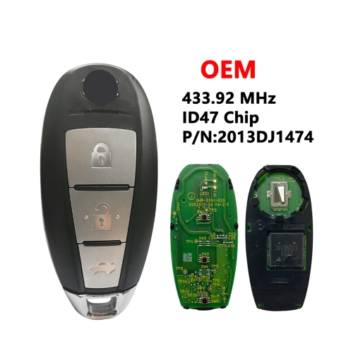 OEM R79M0 Smart Remote Car Key With 3 Button 433.92MHz ID47 - FOB for Suzuki Swift Grand Vitara 2011-2016 P/N:2013DJ1474