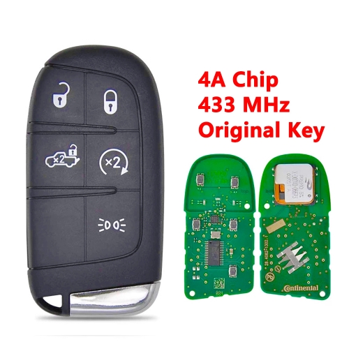 Original Car Key for Fiat 500 500L 500X 2016+ Smart Remote Key Fob Auto Control 433MHz 4A Chip SIP22 Blade