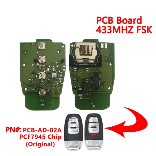 (433Mhz)3/4 Buttons PCF7946 Chip Not Smart PCB Board for Audi