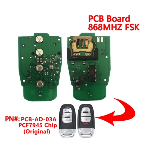 (868Mhz)3/4 Buttons PCF7946 Chip Not Smart PCB Board for Audi