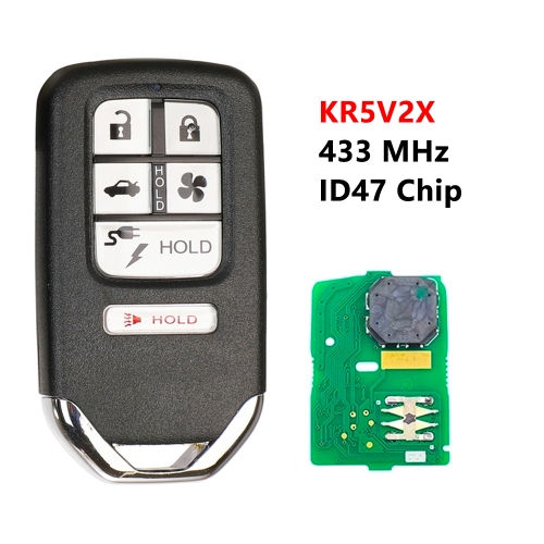 KR5V2X 433MHz ID47 Chip Smart Remote Control Key Fits for Honda Odyssey CRV Ridgeline 2017 2018 A2C83162500 5+1 BUTTONS