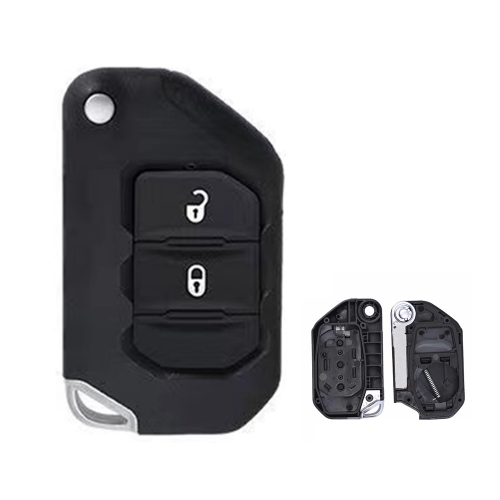 Flip Remote Control Car Key Shell Case With 2 Buttons for Jeep W-rangler Gladiator 2018 2019 2020
