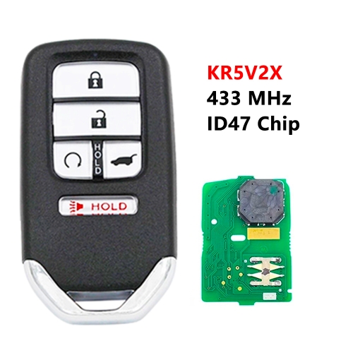 KR5V2X 433MHz ID47 Chip Smart Remote Control Key Fits for Honda Odyssey CRV Ridgeline 2017 2018 A2C83162500 4+1 BUTTONS (SUV+hold)