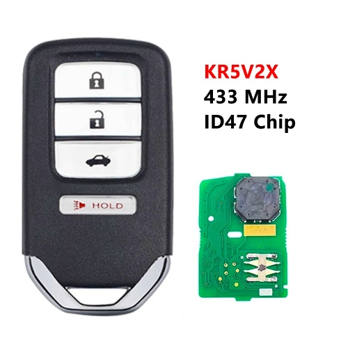 KR5V2X 433MHz ID47 Chip Smart Remote Control Key Fits for Honda Odyssey CRV Ridgeline 2017 2018 A2C83162500 3+1 BUTTONS #1(truck+hold)