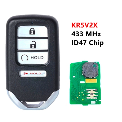 KR5V2X 433MHz ID47 Chip Smart Remote Control Key Fits for Honda Odyssey CRV Ridgeline 2017 2018 A2C83162500 3+1 BUTTONS #3(hold+hold)