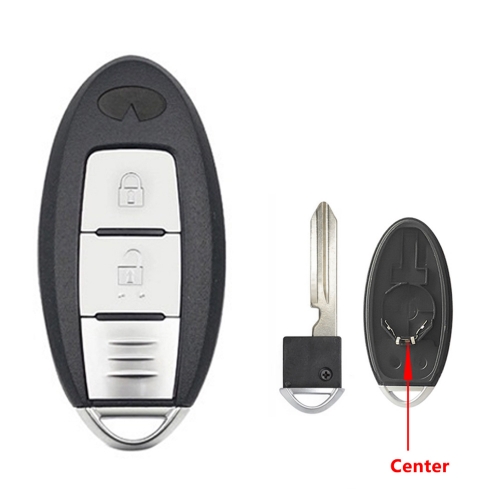 2 Buttons Keyless Entry Car Key Blank Fob Key Case Remote Key Shell Cover For INFINITI G35 G37 With Uncut Blade #2