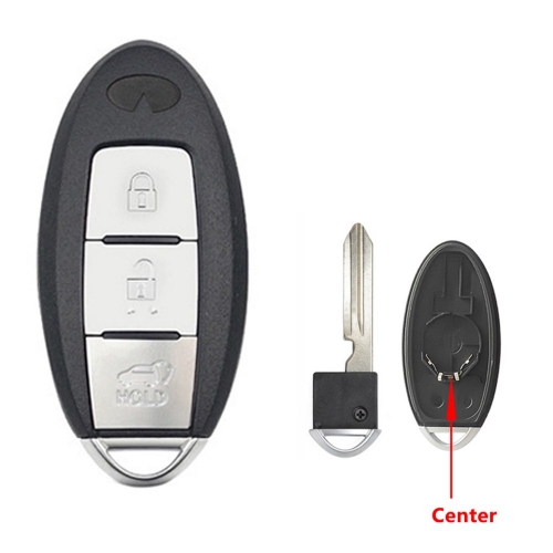 3 Buttons Keyless Entry Car Key Blank Fob Key Case Remote Key Shell Cover For INFINITI G35 G37 With Uncut Blade   button #2
