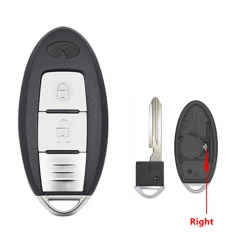 2 Buttons Keyless Entry Car Key Blank Fob Key Case Remote Key Shell Cover For INFINITI G35 G37 With Uncut Blade #3