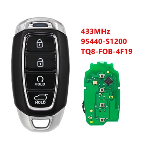 4 Buttons Smart Car Key Fob For Hyundai Santa Fe 2018+ 433MHz Keyless Entry TQ8-FOB-4F19 FCC 95440-S1200