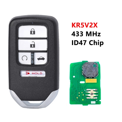 KR5V2X 433MHz ID47 Chip Smart Remote Control Key Fits for Honda Odyssey CRV Ridgeline 2017 2018 A2C83162500 4+1 BUTTONS (truck+hold)