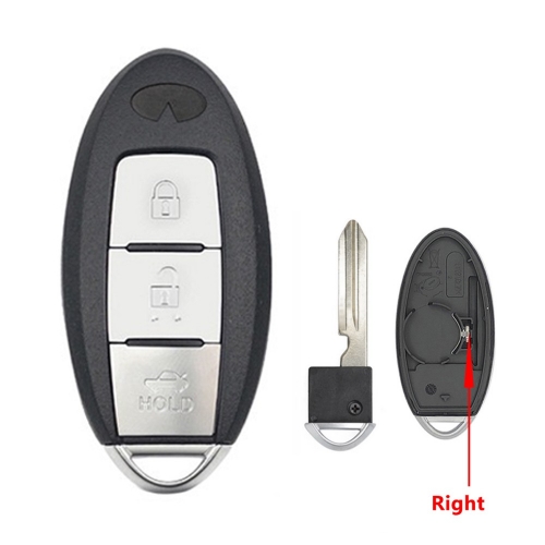 3 Buttons Keyless Entry Car Key Blank Fob Key Case Remote Key Shell Cover For INFINITI G35 G37 With Uncut Blade truck button #3