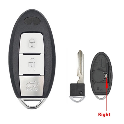 3 Buttons Keyless Entry Car Key Blank Fob Key Case Remote Key Shell Cover For INFINITI G35 G37 With Uncut Blade   button #3
