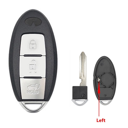 3 Buttons Keyless Entry Car Key Blank Fob Key Case Remote Key Shell Cover For INFINITI G35 G37 With Uncut Blade   button #1