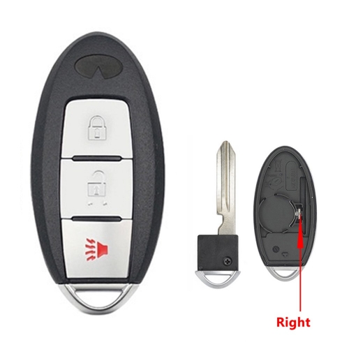 2+1 Buttons Keyless Entry Car Key Blank Fob Key Case Remote Key Shell Cover For INFINITI G35 G37 With Uncut Blade #3
