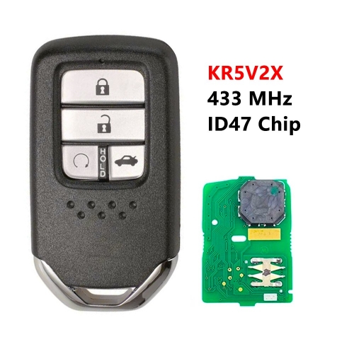 KR5V2X 433MHz ID47 Chip Smart Remote Control Key Fits for Honda Odyssey CRV Ridgeline 2017 2018 A2C83162500 4 BUTTONS #1(truck)