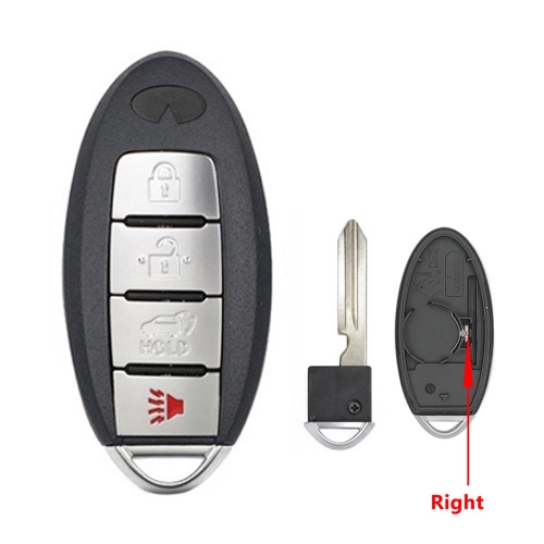 3+1 Buttons Keyless Entry Car Key Blank Fob Key Case Remote Key Shell Cover For INFINITI G35 G37 With Uncut Blade   button #3