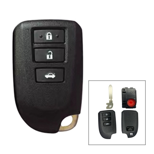 3 Buttons Smart car key Case Fit For New Toyota Yaris Yarisl Verso Vios Smart Keyless Remote Key Shell With Emergency Key