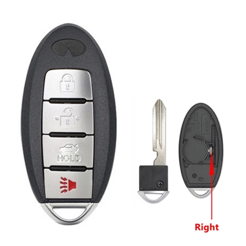 3+1 Buttons Keyless Entry Car Key Blank Fob Key Case Remote Key Shell Cover For INFINITI G35 G37 With Uncut Blade truck button #3