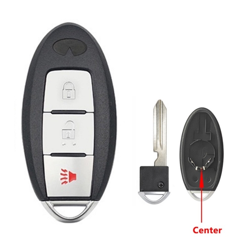 2+1 Buttons Keyless Entry Car Key Blank Fob Key Case Remote Key Shell Cover For INFINITI G35 G37 With Uncut Blade #2