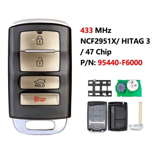 Smart Key Remote 2016 KIA Cadenza  4 Button 433MHz 95440-F6000  47chip