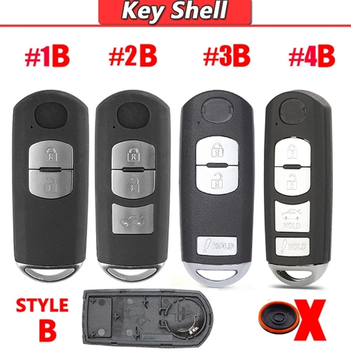 2/3/4 Button New smart keyless entry Replacement Remote Key Shell Case Fob For Mazda 3 5 6 CX-7 CX-9 MX-5 with insert key uncut