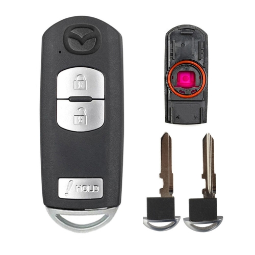3 Buttons Smart Remote Key Shell for Mazda X-5 Summit Axela Atenza M3 M6 M2 CX-7 CX-9 With Emergency Key Blade#E