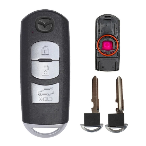 3 Buttons Smart Remote Key Shell for Mazda X-5 Summit Axela Atenza M3 M6 M2 CX-7 CX-9 With Emergency Key Blade#D