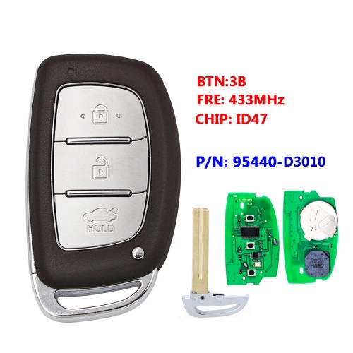 2018 Smart Key Remote 3 Button With ID47 Chip 433MHz 95440-D3010  For Hyundai Tucson