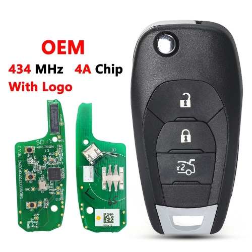 (434Mhz)3 Buttons ID4A Flip Remote Key For Chevrolet