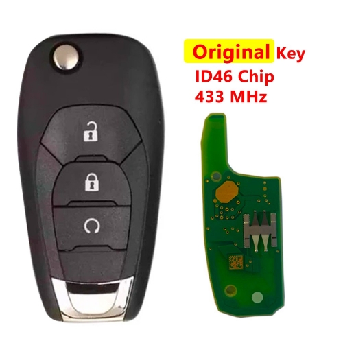 (433Mhz)3 Buttons ID4A Flip Remote Key For Chevrolet