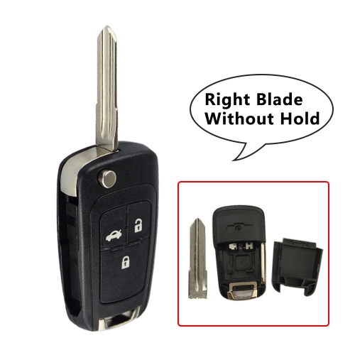 3Btn Flip Flip Remote Key Shell For Chevrolet Right Blade W/O Hold