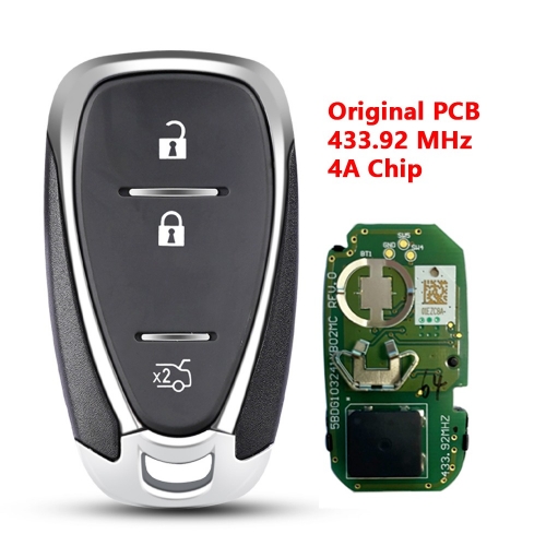 (433.92Mhz)3 Buttons ID4A Flip Remote Key For Chevrolet