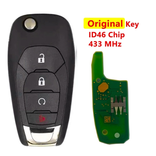 (433Mhz)4 Buttons ID46 Flip Remote Key For Chevrolet