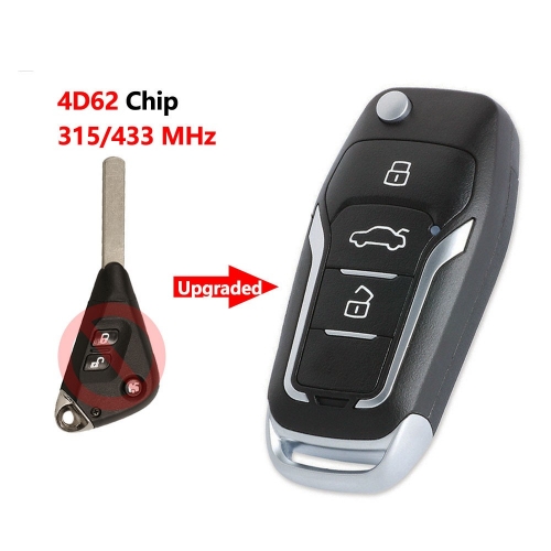 Upgraded Flip Folding Remote Smart Car Key Fob 315Mhz or 433Mhz with 4D62 Chip for Subaru Outback Liberty Impreza WRX Forester