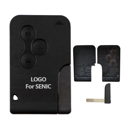 3 Button Remote Card Blank for SENIC Black Button With Logo With Blade