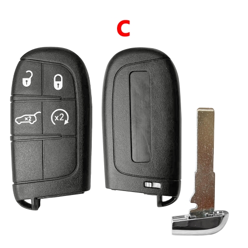 Key Shell for Jeep Renegade Compass 4Button Car Smart Remote Key Shell With Blade #C