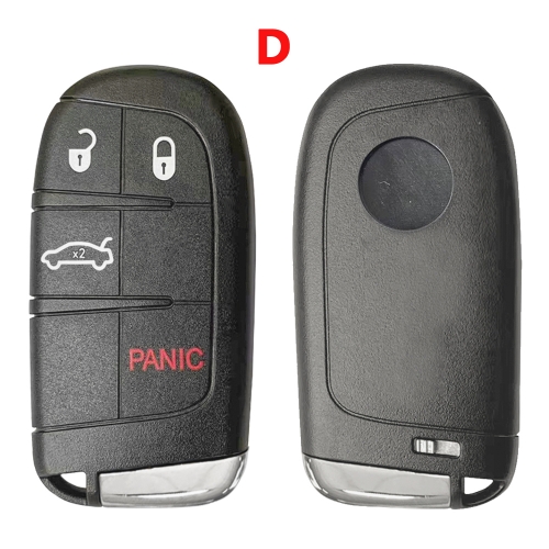 Remote Smart key shell Housing For Fiat 500 500L 500X 2016-2019 Car Key Replace 3+1 Buttons #D