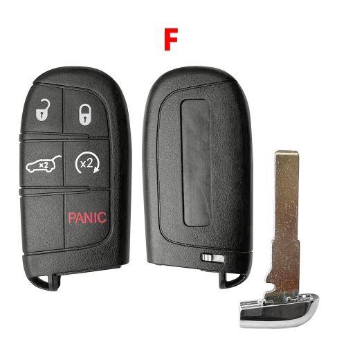 Key Shell for Jeep Renegade Compass 5 Button Car Smart Remote Key Shell With Blade #F