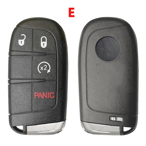 Remote Smart key shell Housing For Fiat 500 500L 500X 2016-2019 Car Key Replace 3+1 Buttons #E