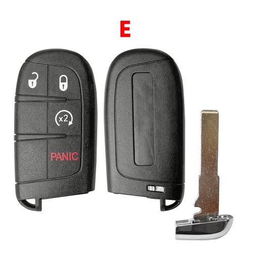 Key Shell for Jeep Renegade Compass 4 Button Car Smart Remote Key Shell With Blade #E
