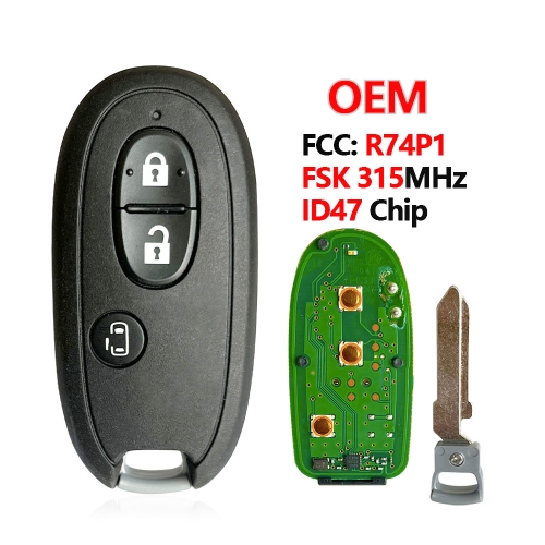 Original Suzuki Remote Smart Card Key Fob For Suzuki 315MHz FSK PCF7953X/HITAG 3/47 CHIP FCCID Number R74P1 For Russia Market 3 Buttons